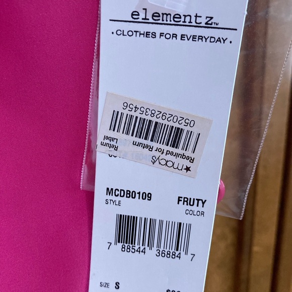 NWT Elementz Fuchsia Pink Button-Up Blouse - Picture 5 of 7